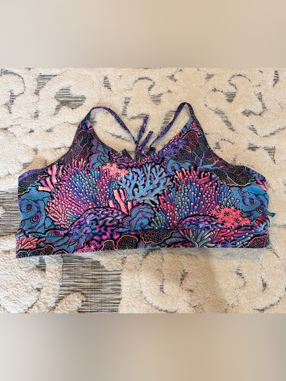 Spacefish Army Coral Kaleidoscopes Reef Print Swim Top bikini bra — 2XL Scuba